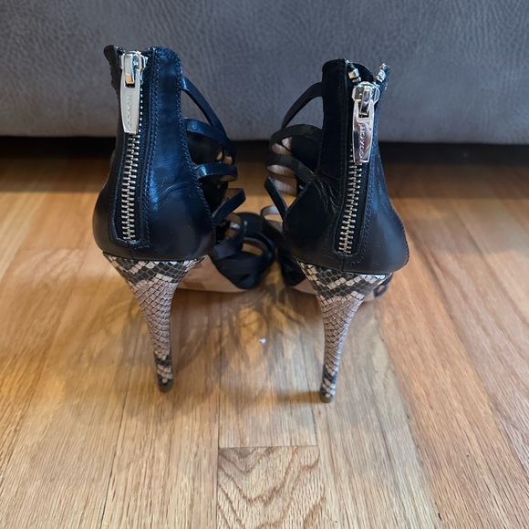 COACH Josey Snakeskin Strappy Heels